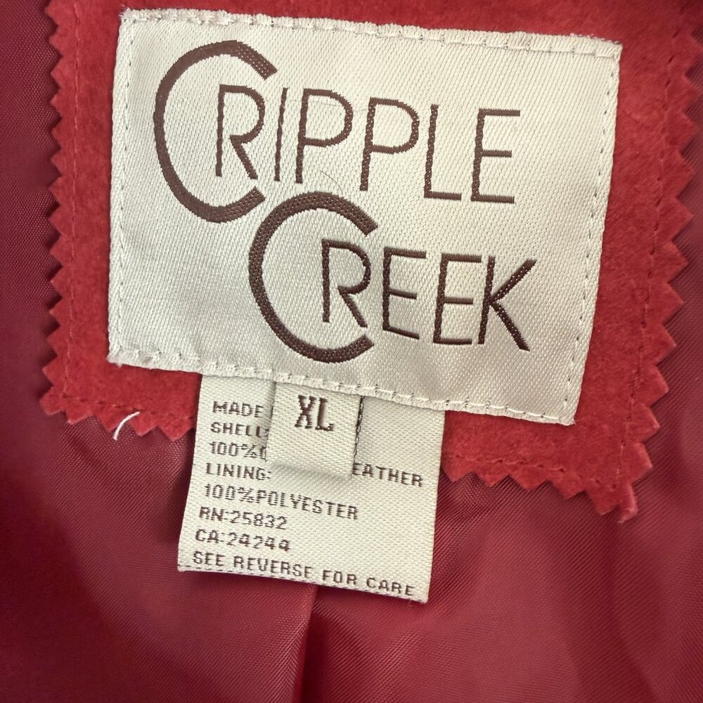 Cripple Creek Red Suede Fring Jacket Size XL - Picture 3 of 7